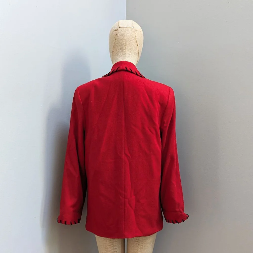 Lawrence Coates Renaissance Vintage Red Wool Blend Blazer Size S